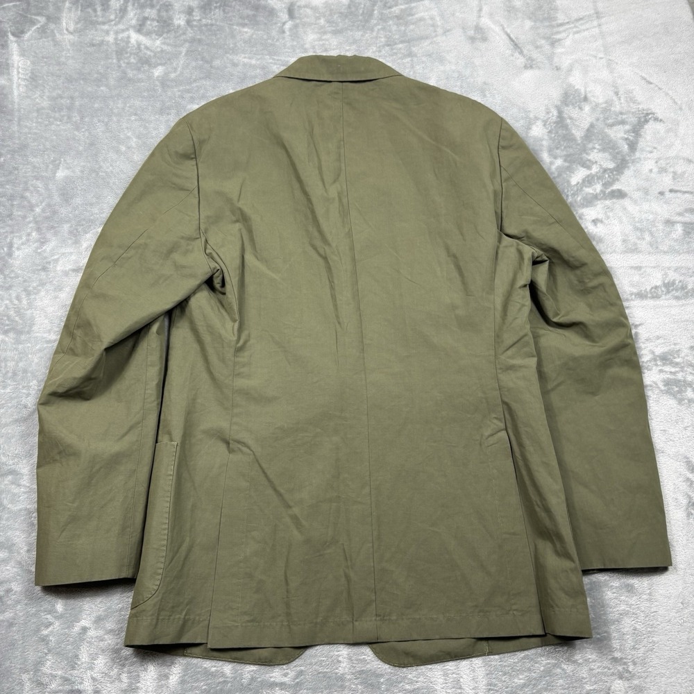 SuitSupply 44R Olive Green Cotton Linen Sport Coat Blazer Besi Italy EU54 - Picture 6 of 6
